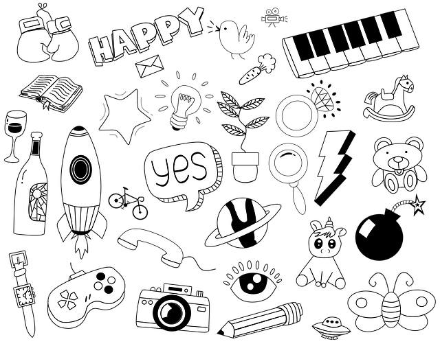 Cube icon representing assorted random objects